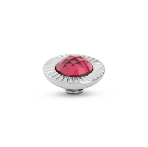 Melano Vivid Sunburst Steentje zilver - fuchsia