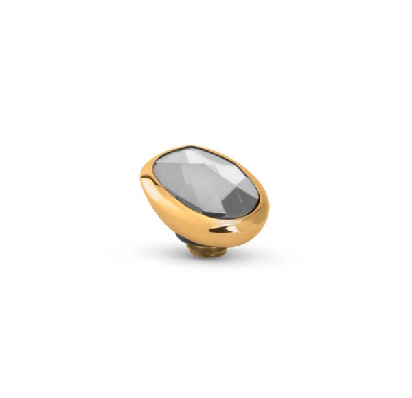 Melano Twisted Cloudy Oval Steentje - crystal