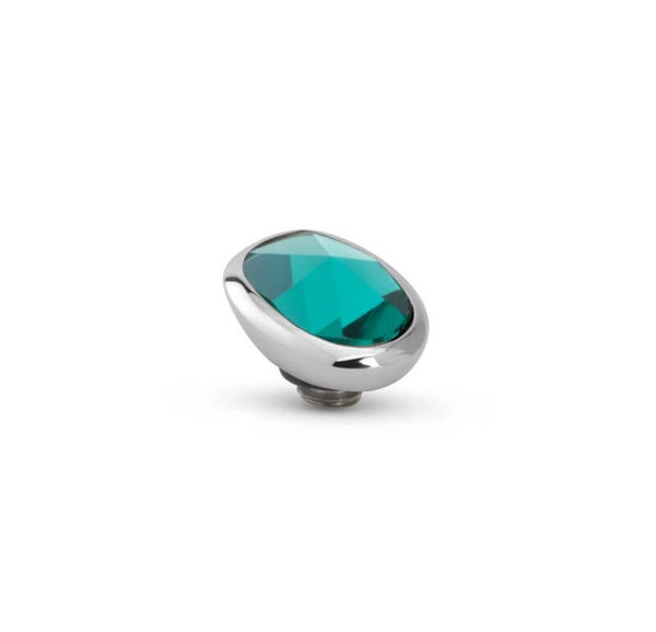 Melano Twisted Cloudy Oval Steentje - turquoise