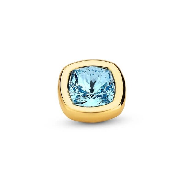 Vivid steentje Quadrate Aquamarine goud