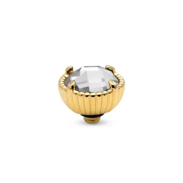 Melano Twisted Ribbed Halo Steentje crystal