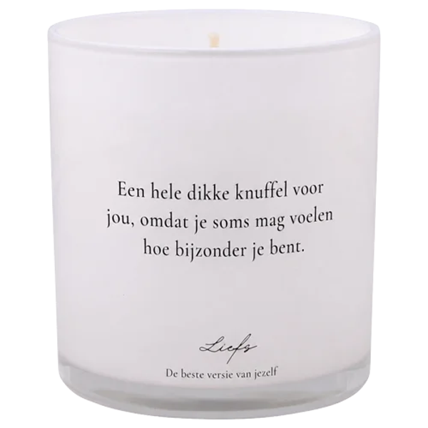 My Flame SOJAKAARS - EEN HELE DIKKE KNUFFEL VOOR JOU, OMDAT JE SOMS MAG VOELEN HOE BIJZONDER JE BENT. - GEUR: FRESH COTTON