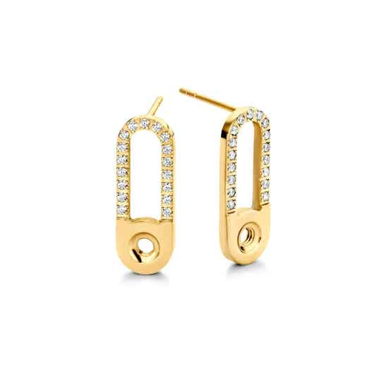 Melano Tedd CZ oorbellen goud