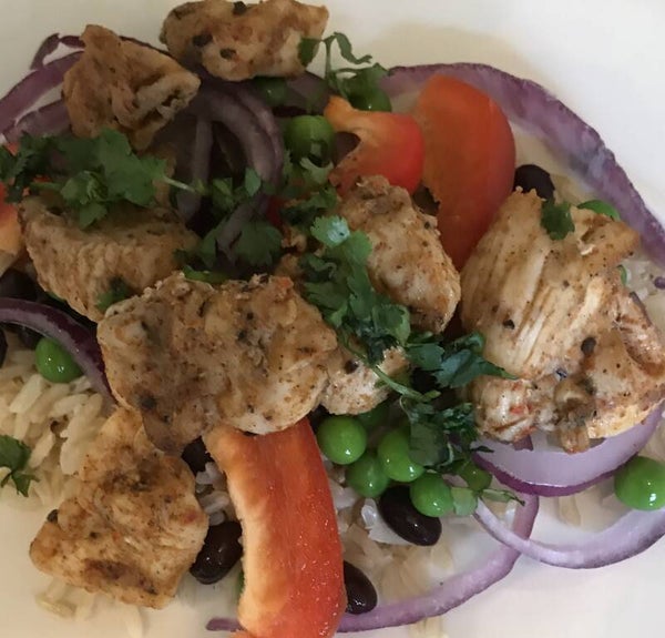 Cajun Chicken Salad with Brown Rice &  Black Beans (feed 7)