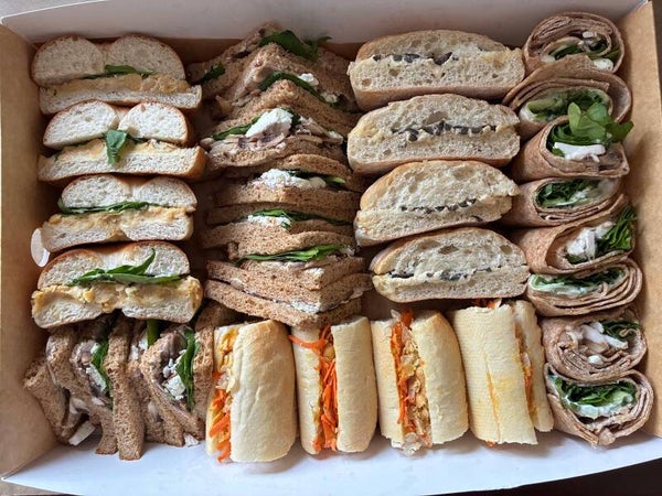 Vegan Sandwich, Wrap, Ciabatta, Bagel  & Baguette Grazing Platter-Large ( feeds 7)