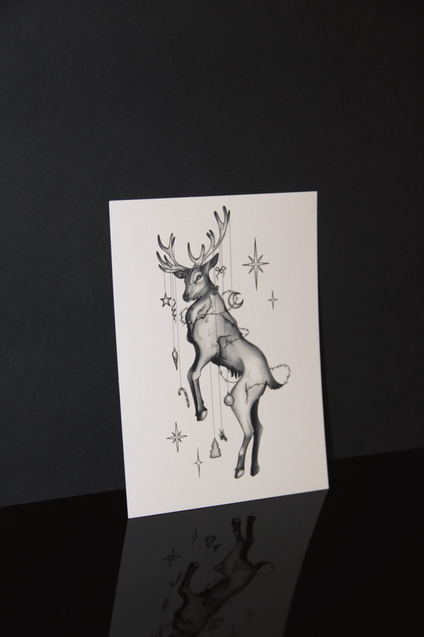 Deer Christmas card a6