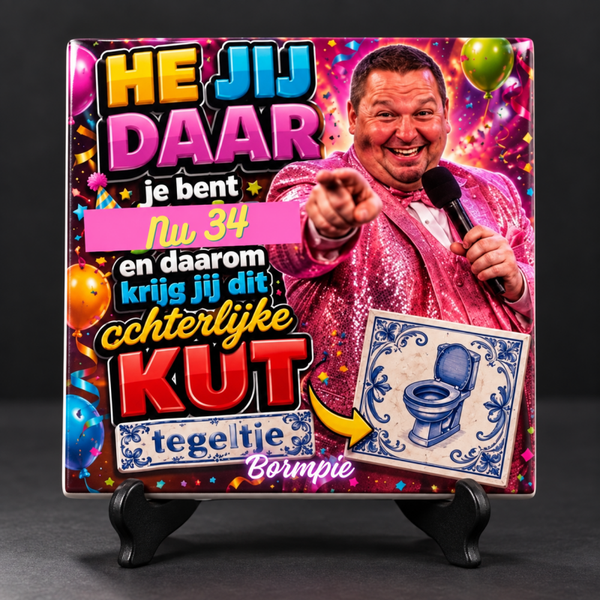 Verjaardag tegel met leeftijd