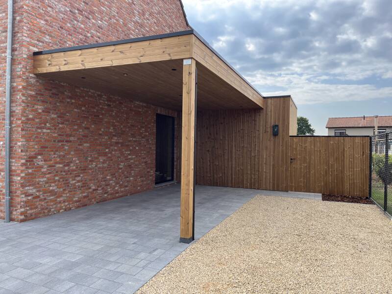 houten bijgebouw carport tuinhuis overkapping poolhouse balen mol geel meerhout dessel 