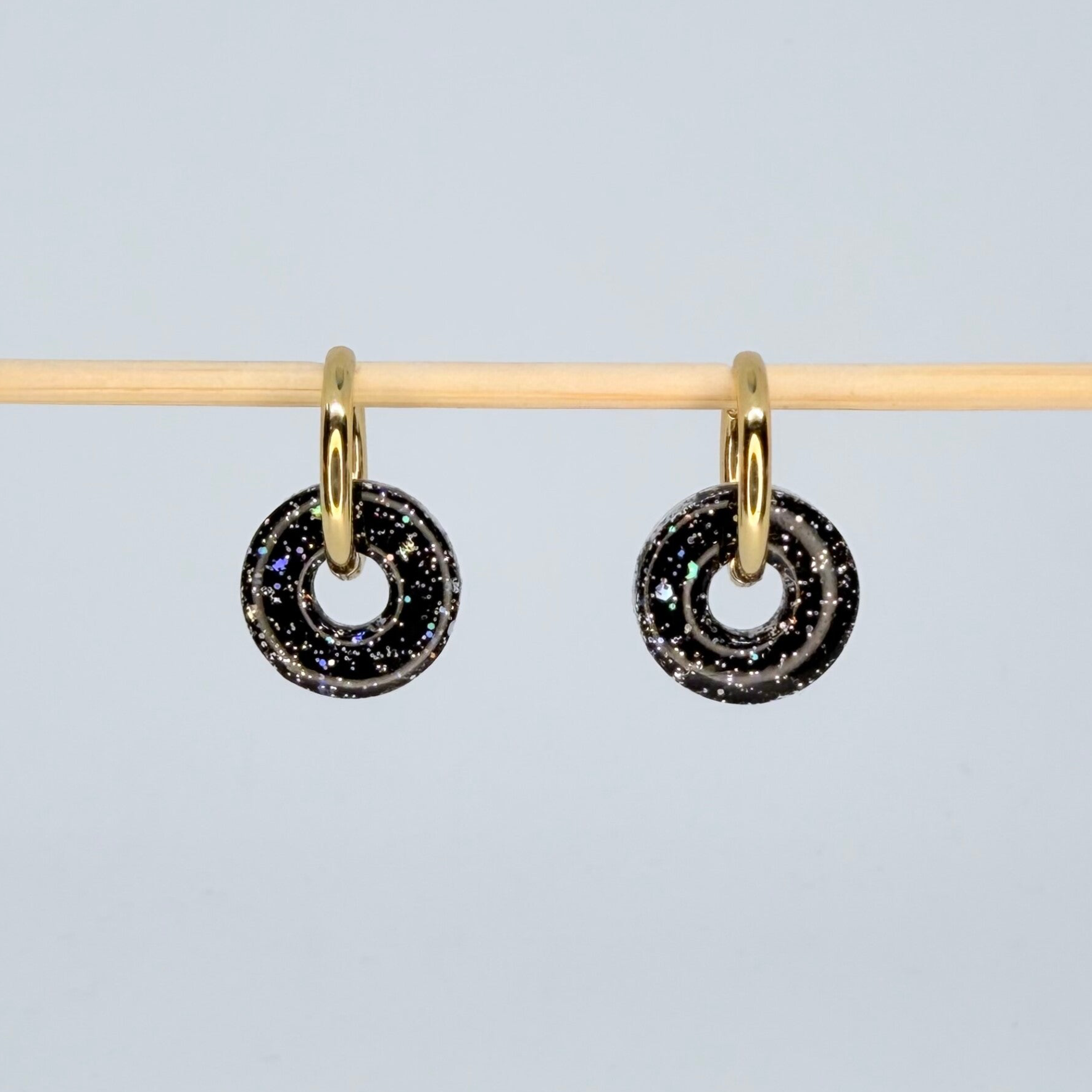 Cercle noir et argent pailleté