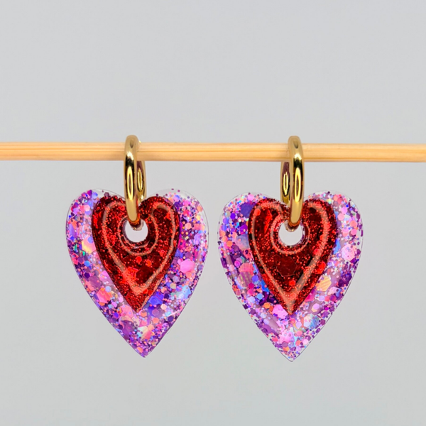 Love purple red pailleté