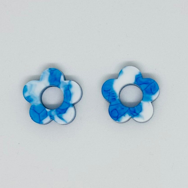 Pampille Fleur bleue marbrée