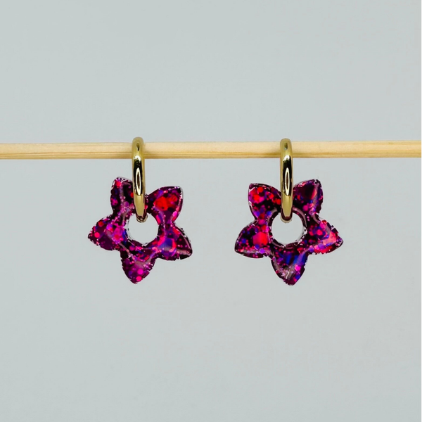 Étoile violette pailletée foncée