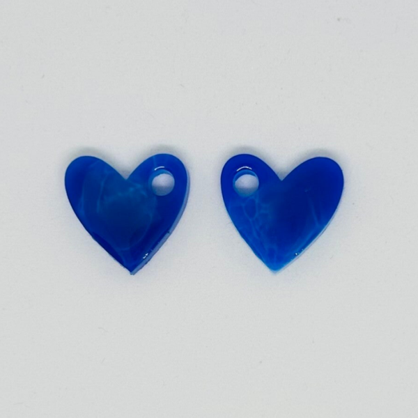 Pampille Coeur bleu marbré