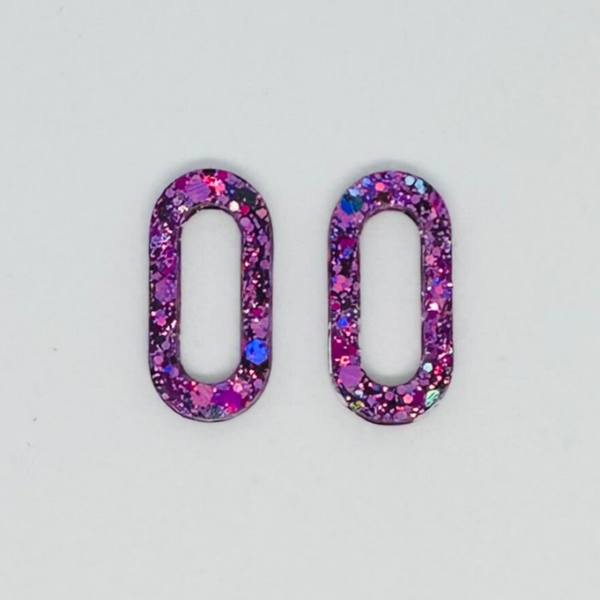 Pampille Ovale violette pailletée
