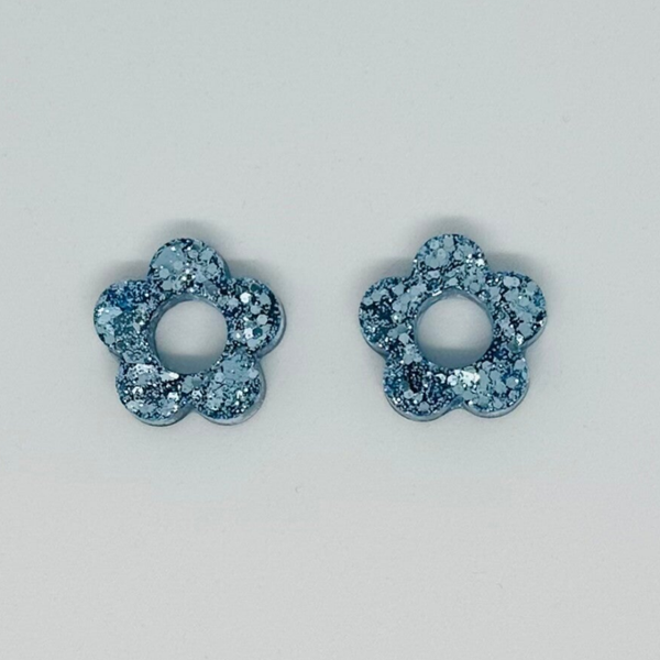 Pampille Fleur bleue pailletée