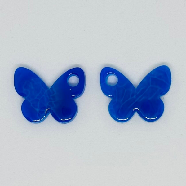 Pampille papillon bleu marbré
