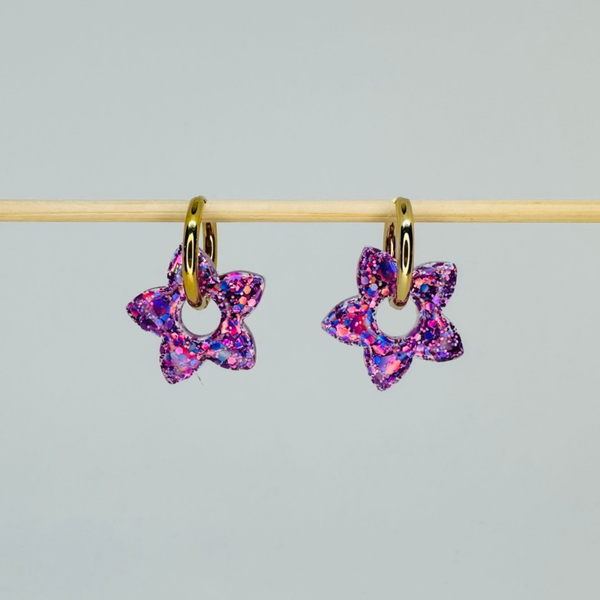 Étoile violette pailletée