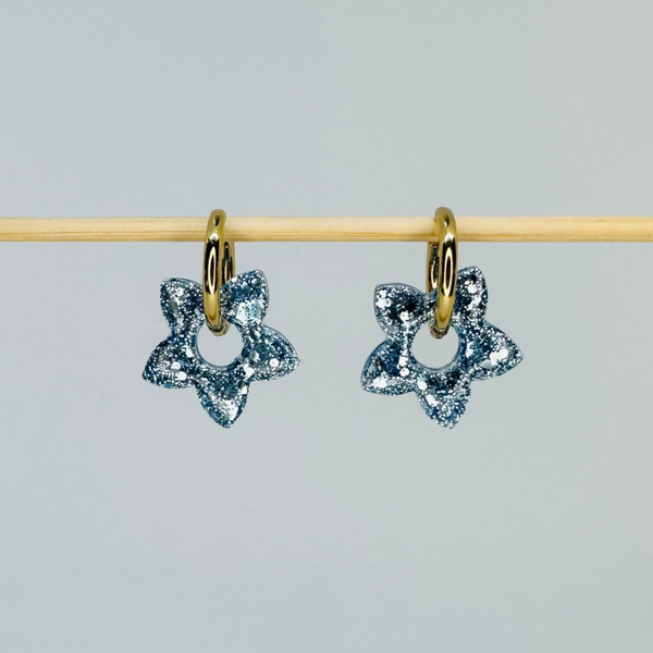 Étoile bleue claire pailletée