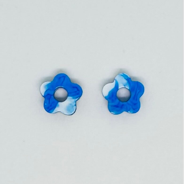 Pampille Babyflower bleue marbrée