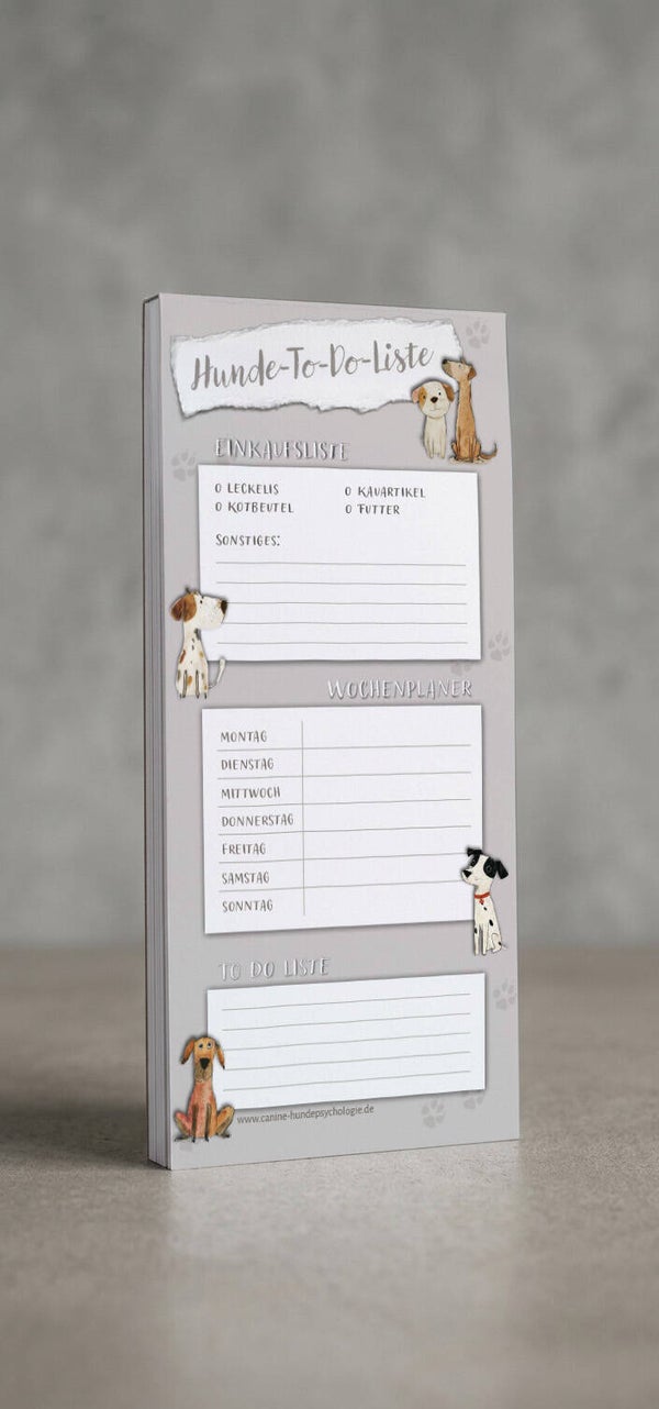Großer Hundeplaner-Block – (auf Wunsch mit Magnet) für einen gut organisierten Hundealltag