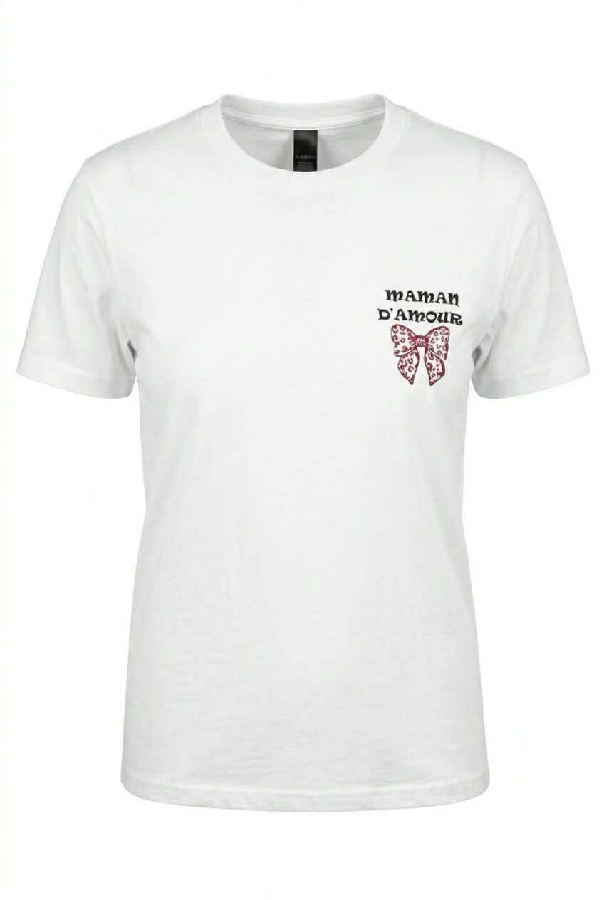 T-SHIRT PERSONNALISE MAMAN D'AMOUR AVEC NOEUD ELEGANT