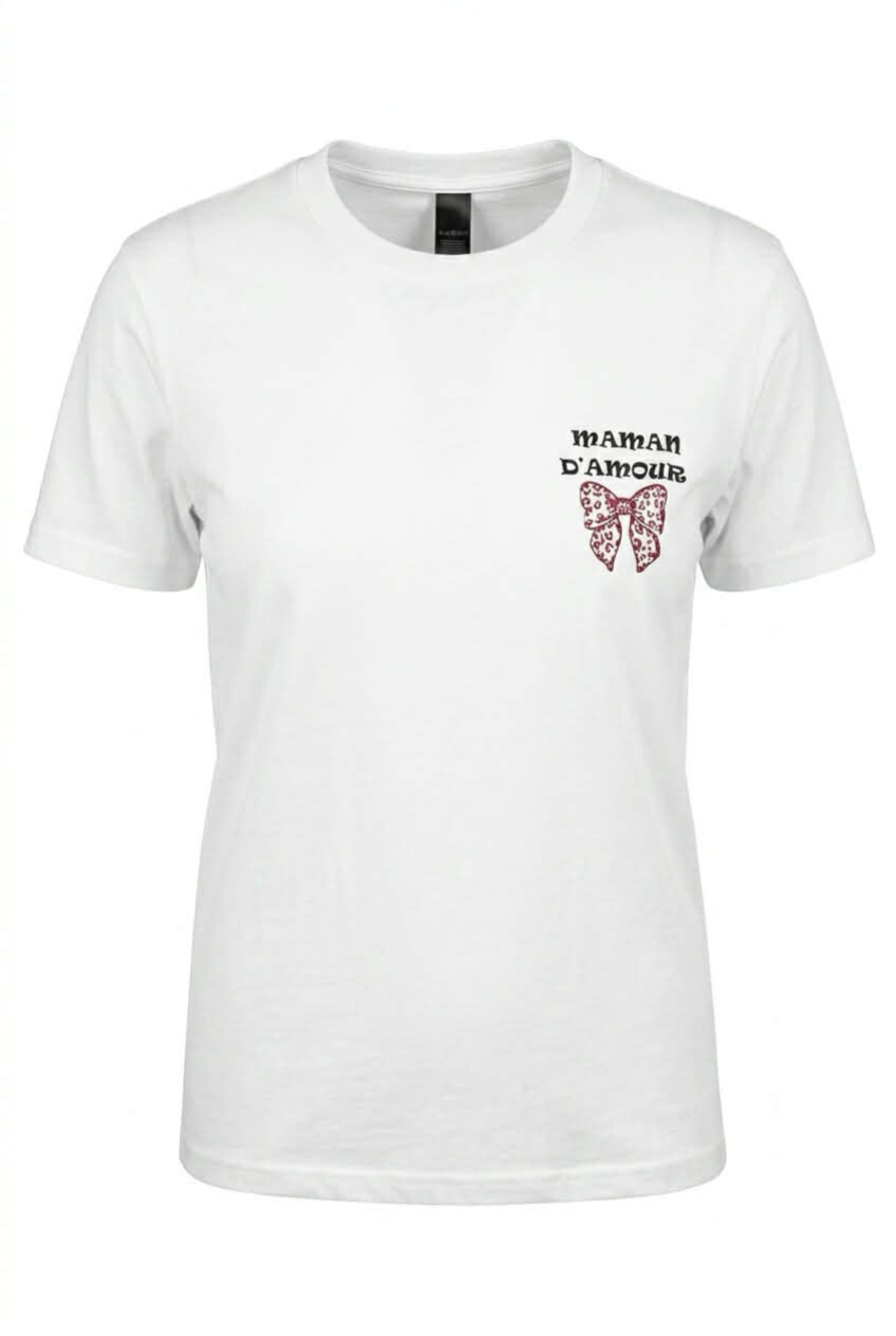 T-SHIRT PERSONNALISE MAMAN D'AMOUR AVEC NOEUD ELEGANT