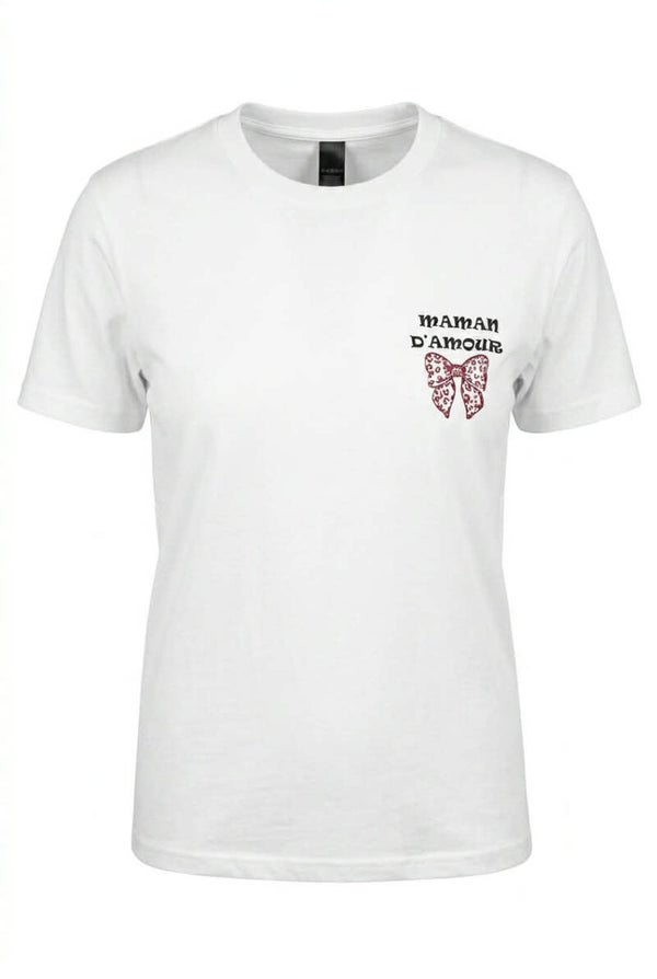 T-SHIRT PERSONNALISE MAMAN D'AMOUR AVEC NOEUD ELEGANT