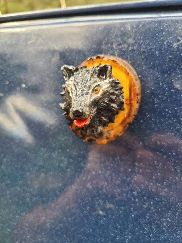 Magnet tête de loup noir