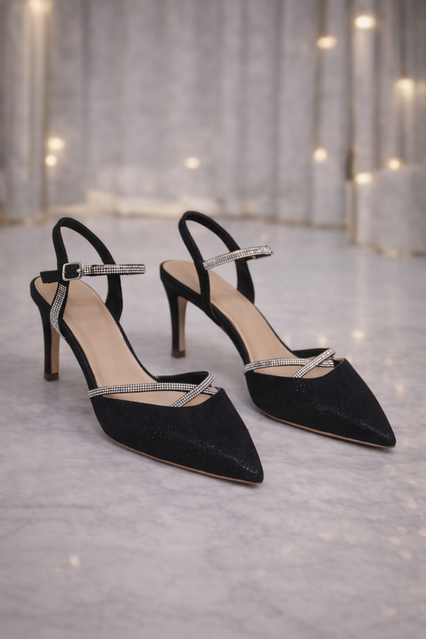 Elegante Pumps met Strassbandjes en Hak