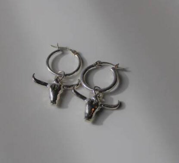 Western Edge Longhorn Sterling Silver Earrings