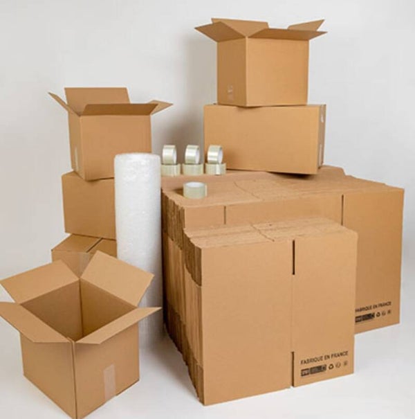PACK Déménagement 5 à 6 pièces, 72 m3 à 100 m3  (125 articles). Cartons simples canicule.
