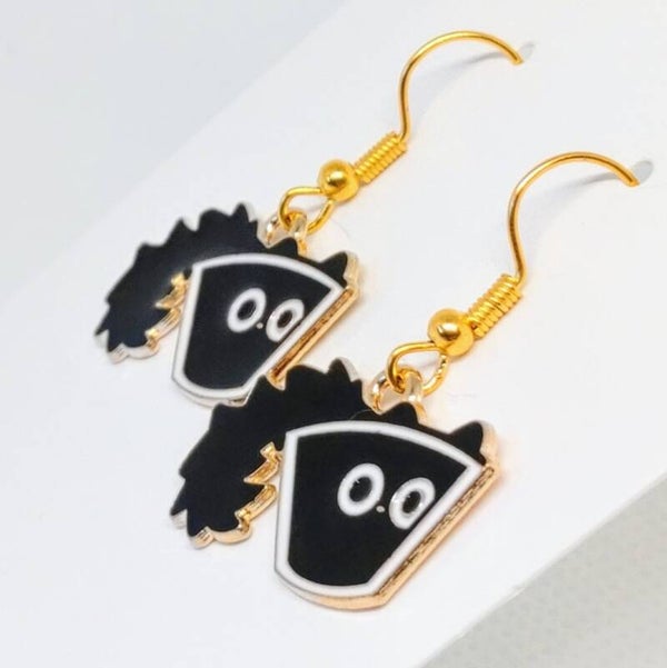 Black cat dangle earrings