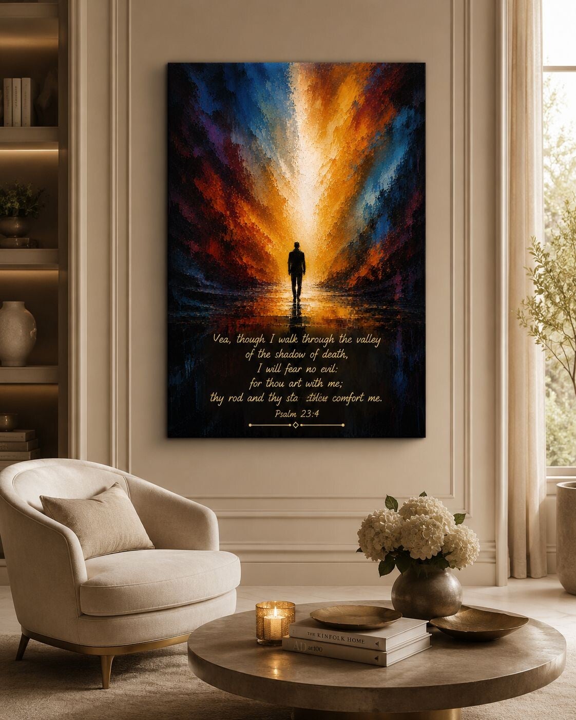 Christian Canvas Wall Art -- Psalm 23:4
