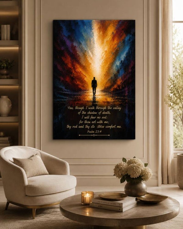 Christian Canvas Wall Art -- Psalm 23:4