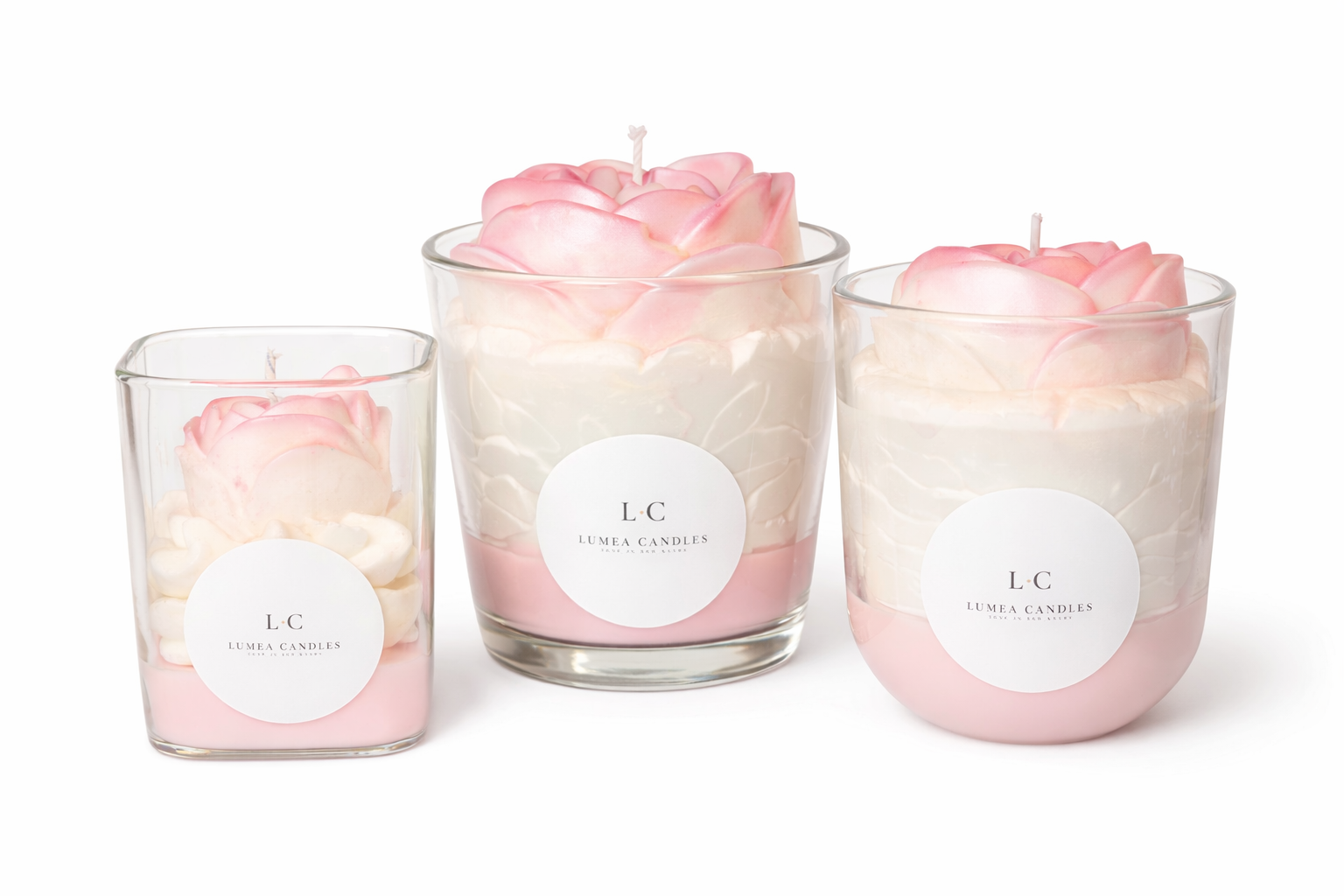 Flower pink geurkaars, per set of los