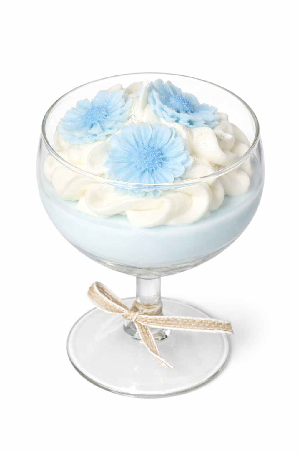 Flower lichtblauw kaars