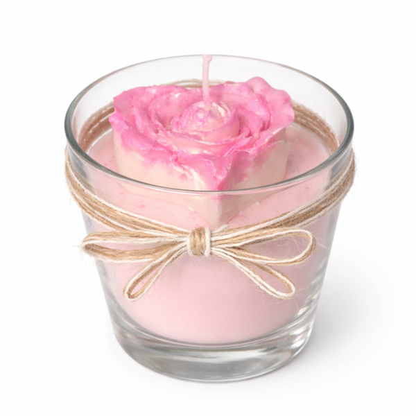 Flower heart lichtroze geurkaars