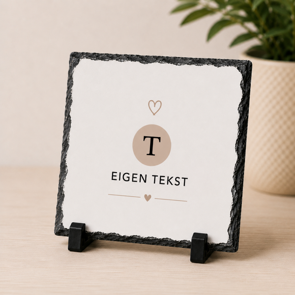 Leisteen Met Eigen Tekst 14x14cm