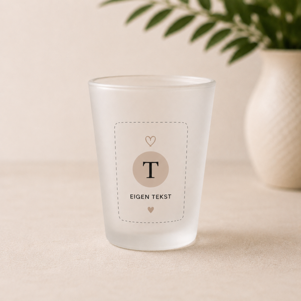Shotglas 45ml met Matte Coating en Eigen Tekst - Modern en Persoonlijk