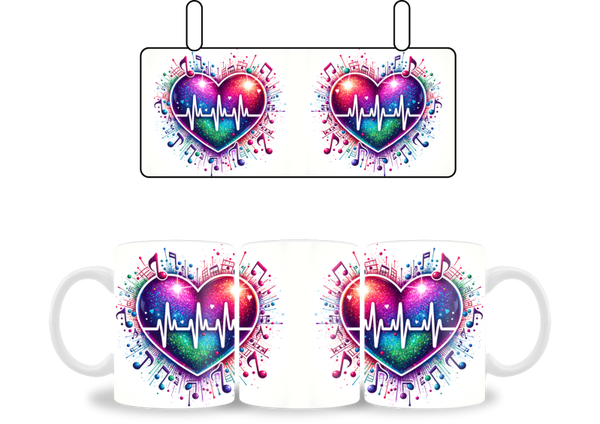 Glitter Heart Musical Notes Mok