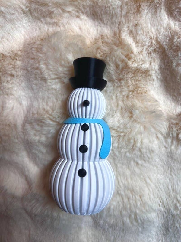 3D Sneeuwpop - Met LED-opening (14cm Hoog)