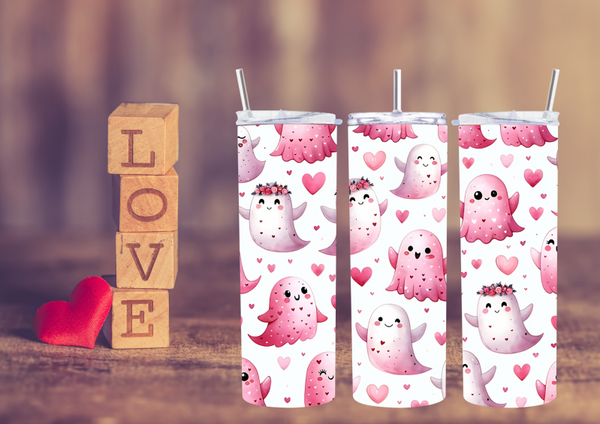Spooky Cute Love Tumbler - 20oz Schattige Geestjes & Hartjes
