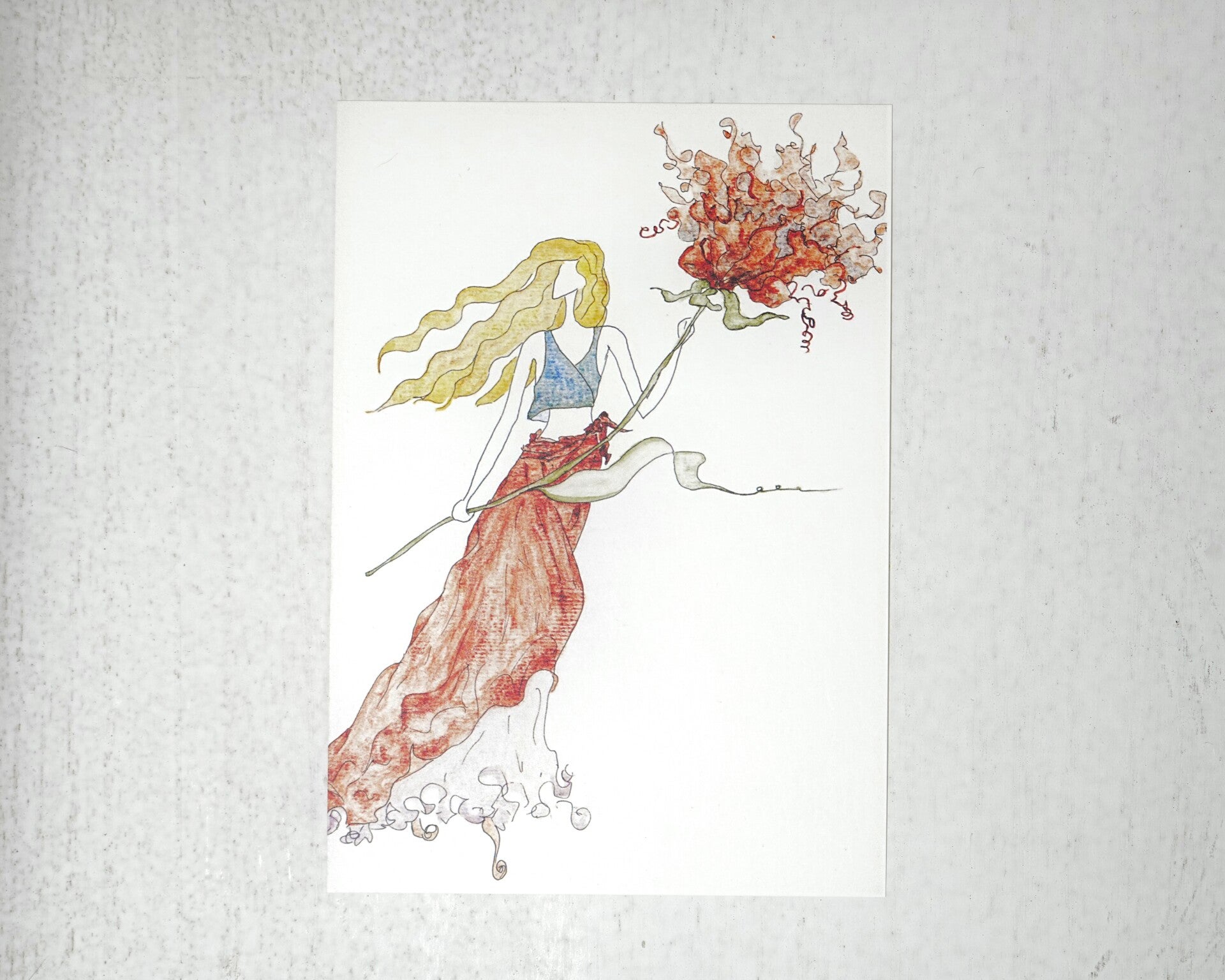 Grußkarte Orange Flower