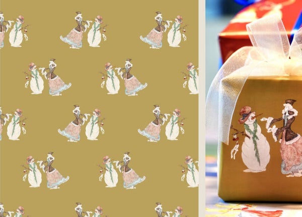 Geschenkpapier Weihnachten Gold
