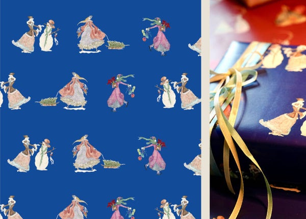 Geschenkpapier Weihnachten Blau