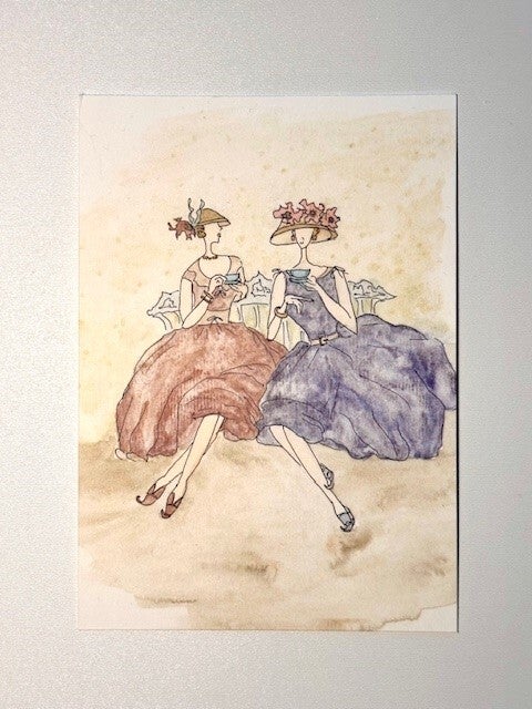 Postkarte „Freundinnen im Gespräch“