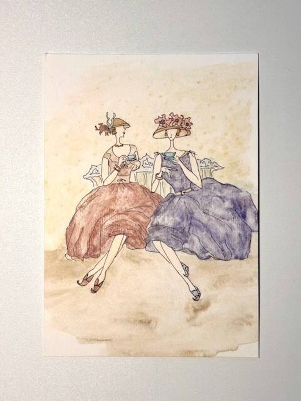 Postkarte „Freundinnen im Gespräch“