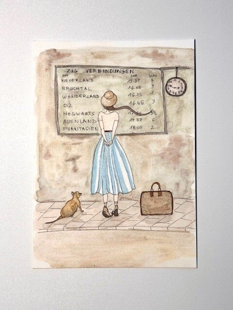 Postkarte „Reise in Fantasiewelten“