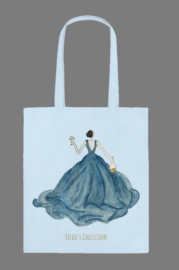 Baumwolltasche "Lady with Wine"