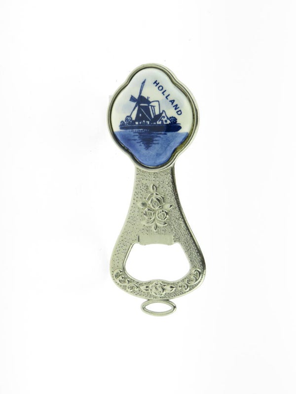 Flessenopener met Delfts blauwe decoratie